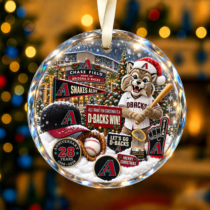 All Baseball Teams Christmas Snow Vibe Round Glass Ornament  With Red Gift Box | 5to9vibe