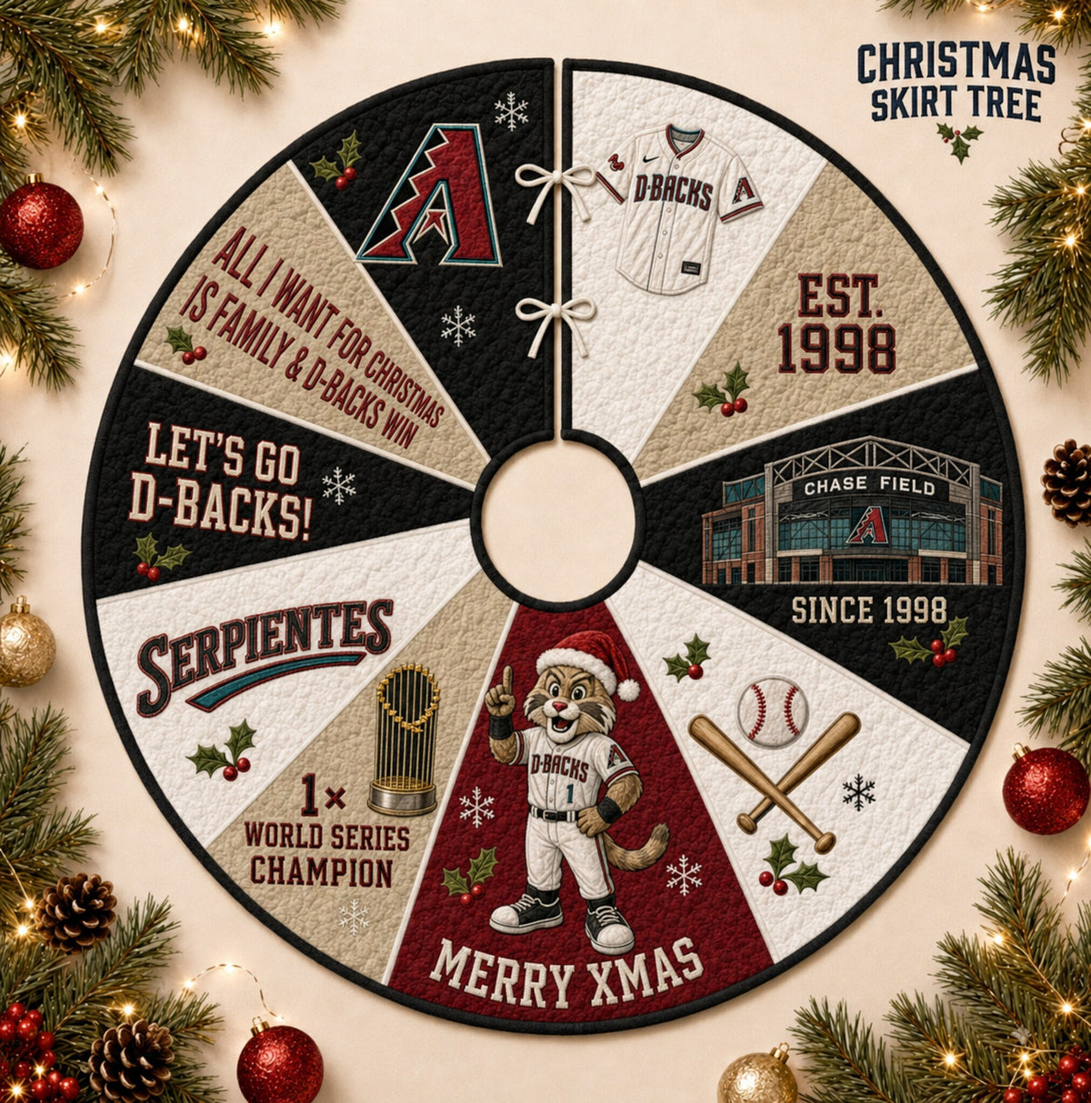 All Baseball Teams Christmas Skirt Tree for Baseball Fans - 5To9Vibe