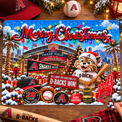 All Baseball Teams Baseball Stadium Personalized  Christmas Jigsaw Puzzle – Choose Your Team, 500 Pieces