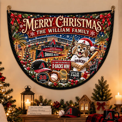 All Baseball Teams Personalized Christmas Night Bunting Flag - 5to9vibe