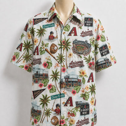CC Baseball Teams Scenic Pattern Button-Up Unisex Hawaiian Shirt For Men and Women