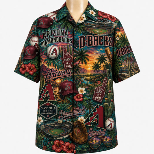 All Baseball Teams Tropical Sunset Paradise Pattern Vibe Summer Party Button-Up Unisex Hawaiian Shirt For Men and Women-Hawaiian Shirt-5TO9VIBE