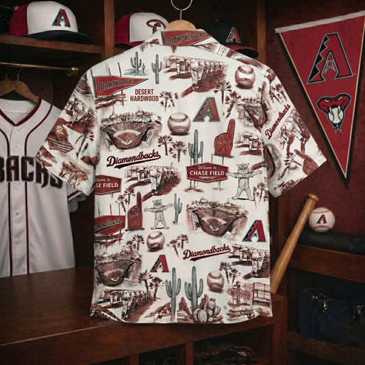 AD Baseball Stadium Slogan Legacy Edition Vintage Unisex Button-Up Hawaiian Shirt