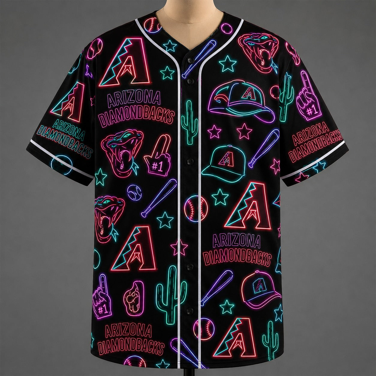 All Baseball Jersey Teams Neon Pattern Vibe Summer Party Baseball Jersey For Men and Women