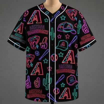 All Baseball Jersey Teams Neon Pattern Vibe Summer Party Baseball Jersey For Men and Women
