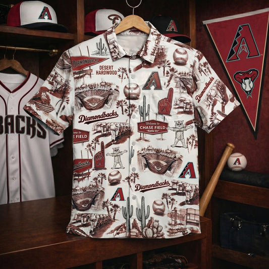 AD Baseball Stadium Slogan Legacy Edition Vintage Unisex Button-Up Hawaiian Shirt
