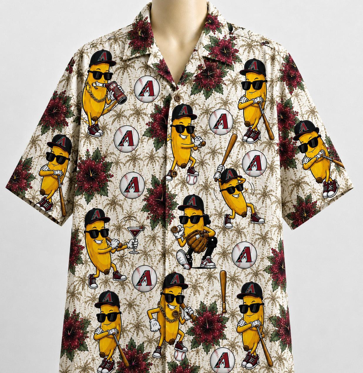 All Baseball Teams banana Hibiscus Flower Beach Vibe Aloha Premium Unisex Hawaiian Shirt For Men and Women