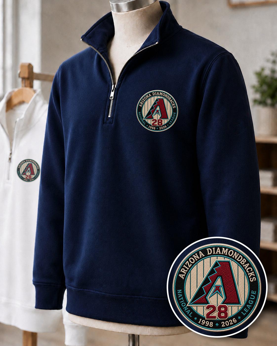 All Baseball Teams Embroidered Logo Anniversary  Premium Quarter Zip Sweatshirt, Inspired Quarter Zip Sweater, Unisex Baseball Sweatshirt
