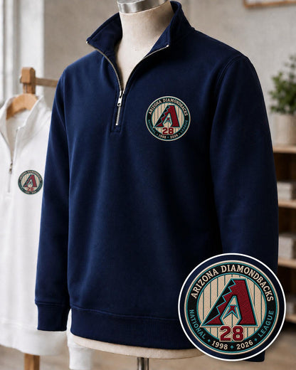 All Baseball Teams Embroidered Logo Anniversary  Premium Quarter Zip Sweatshirt, Inspired Quarter Zip Sweater, Unisex Baseball Sweatshirt