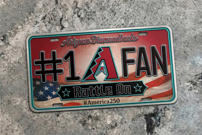 Baseball Car Plate Team Logo Fan America 250 Premium Car Plate