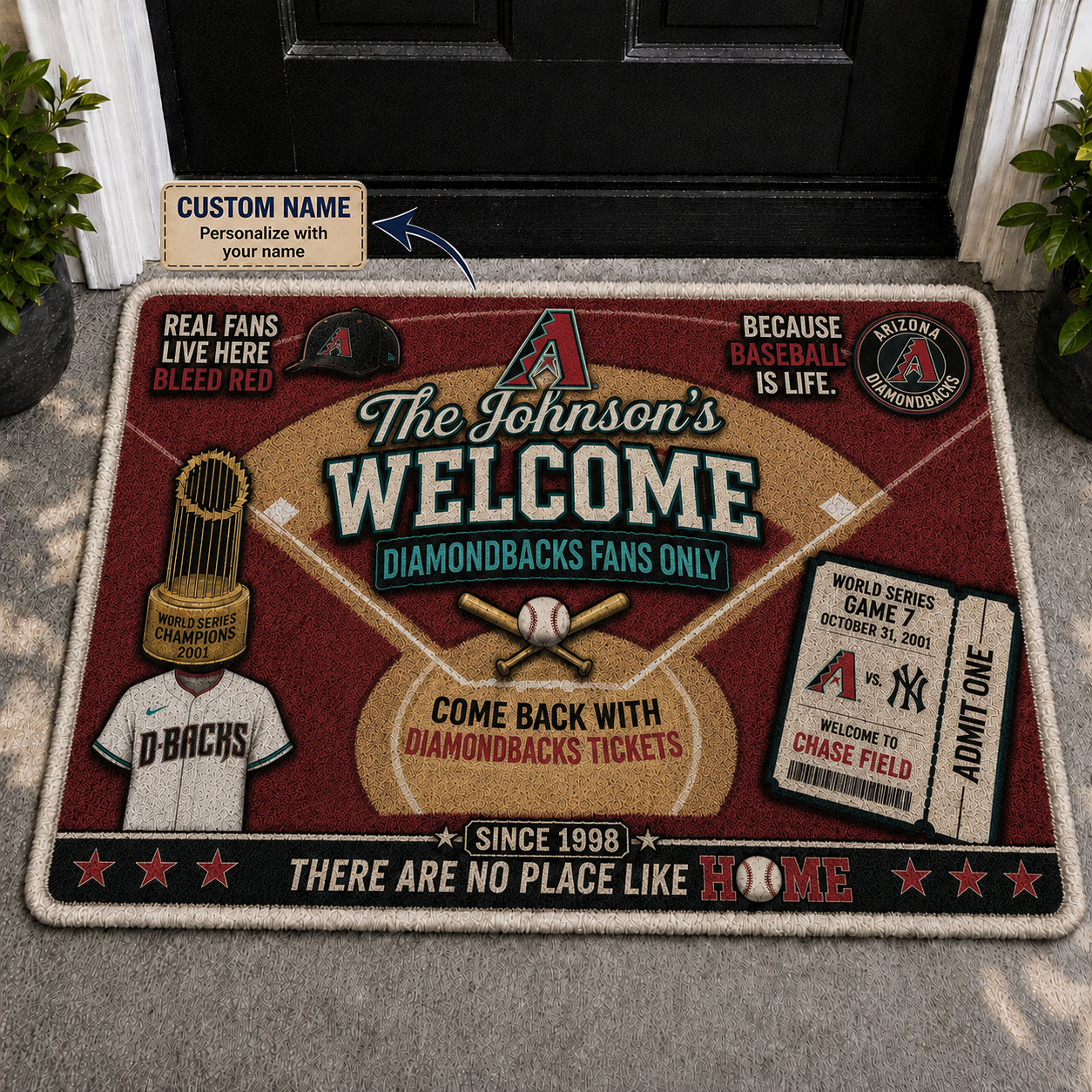 Alfombra personalizada de bienvenida premium de equipo de la MLB – Felpudo de béisbol personalizado