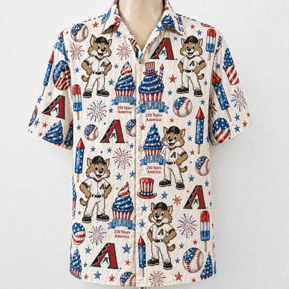 All Baseball Team 4th July 250 Years Anniversary America Premium Unisex Hawaiian Shirt For Men and Women