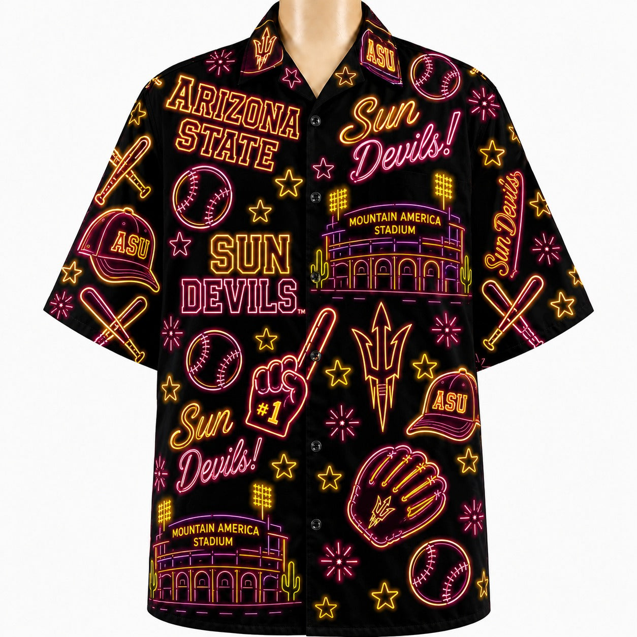 All College Basketball Teams Neon Viber Unisex Hawaiian Shirt For Men & Women