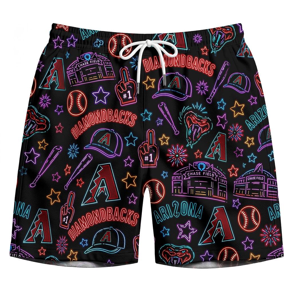 All Baseball Teams Neon Pattern Vibe Summer Party Button-Up Unisex Hawaiian Shirt For Men and Women