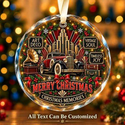 Art Deco Personalized Glass Ornament | 5To9Vibe