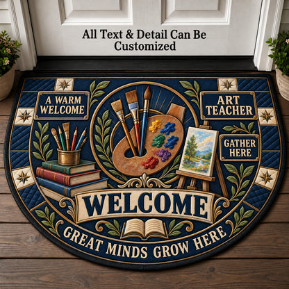 Art Teacher Personalized Half Round Mat | 5To9Vibe