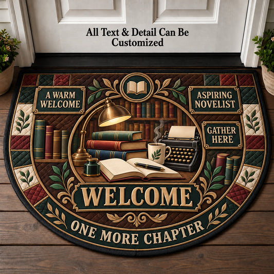 Aspiring Novelist Personalized Half Round Mat | 5To9Vibe
