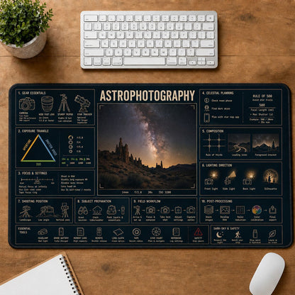 Astrophotography Creative Reference Guide Desk Mat | 5To9Vibe