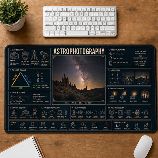 Astrophotography Creative Reference Guide Desk Mat | 5To9Vibe