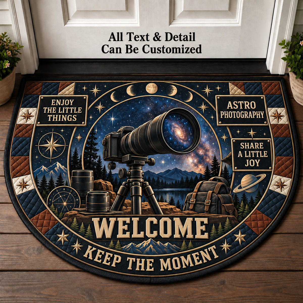 Astrophotography Personalized Half Round Mat | 5To9Vibe
