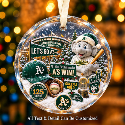 Baseball team Style 02 Glass Ornament mockup | 5To9Vibe