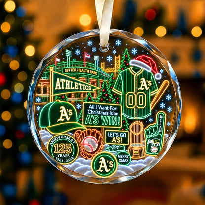 Adorno de vidrio de béisbol, 3 unidades con caja de regalo, equipo de béisbol de Navidad - Adorno de vidrio