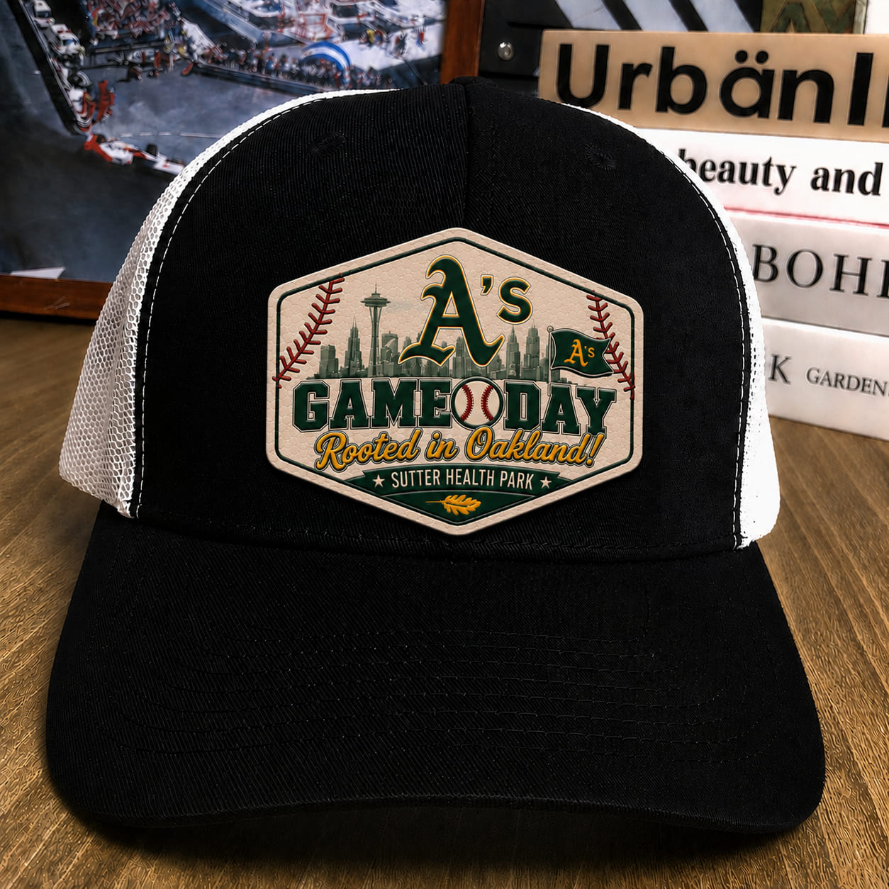 All Teams Baseball Logo Game Day Leather Patch Premium Mesh Snap Back Cap | Trucker Cap