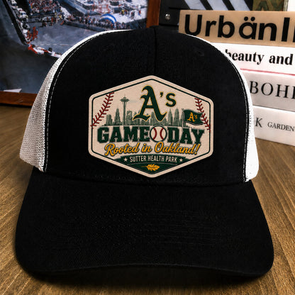 All Teams Baseball Logo Game Day Leather Patch Premium Mesh Snap Back Cap | Trucker Cap