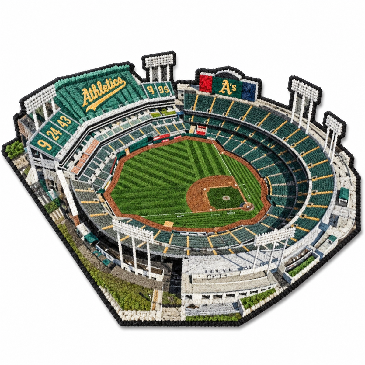 All Baseball Teams Stadium Baseball Fan Custom Quilted Print Premium Welcome Mat Washable Black Border – Personalized Baseball Doormat
