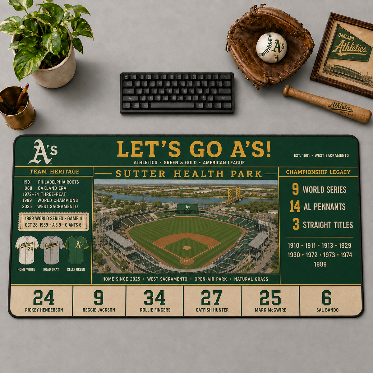 All Baseball Teams Vintage Stadium Desk Mat  Baseball Fan Desk Mat Mouse Pad Plus Size - 5to9vibe