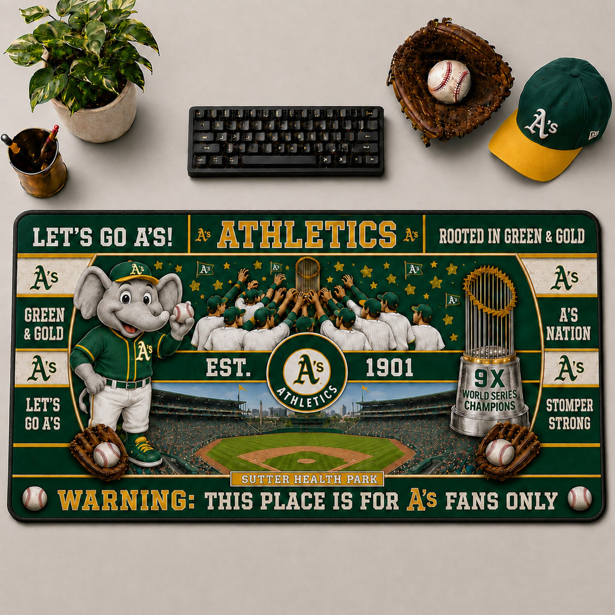 All Baseball Teams Anniversary For Fans Desk Mat  Baseball  Desk Mat Mouse Pad Plus Size - 5to9vibe