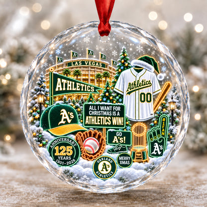 Adorno de vidrio de béisbol, 3 unidades con caja de regalo, equipo de béisbol de Navidad - Adorno de vidrio