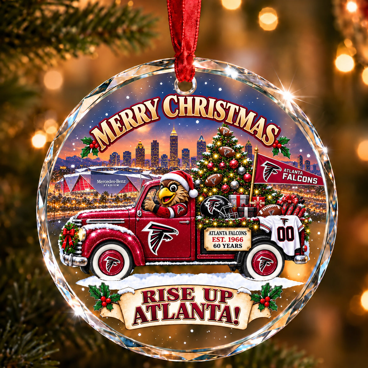 Football team Style 02 Glass Ornament mockup | 5To9Vibe