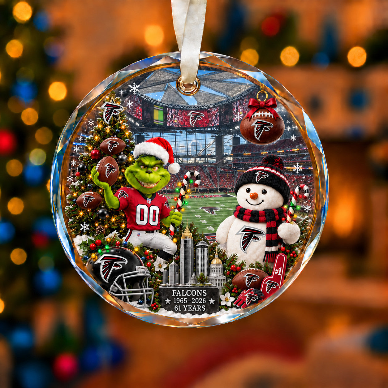 All Football Teams Christmas Vibe Snow Glass Ornament With Gift Box Trending - 5to9vibe