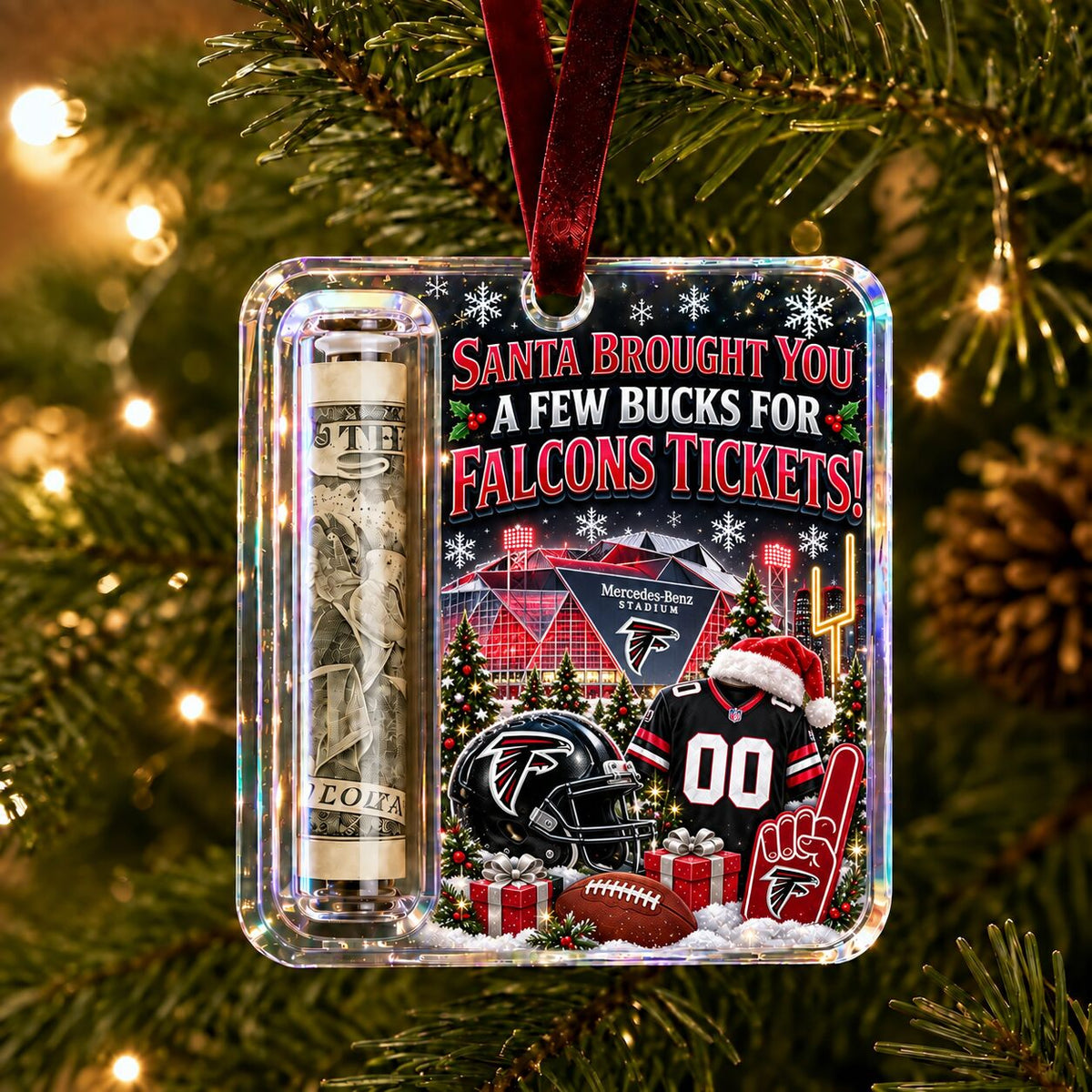 All Football Teams Football Stadium Christmas Money Holder Glass Ornament - 5to9vibe