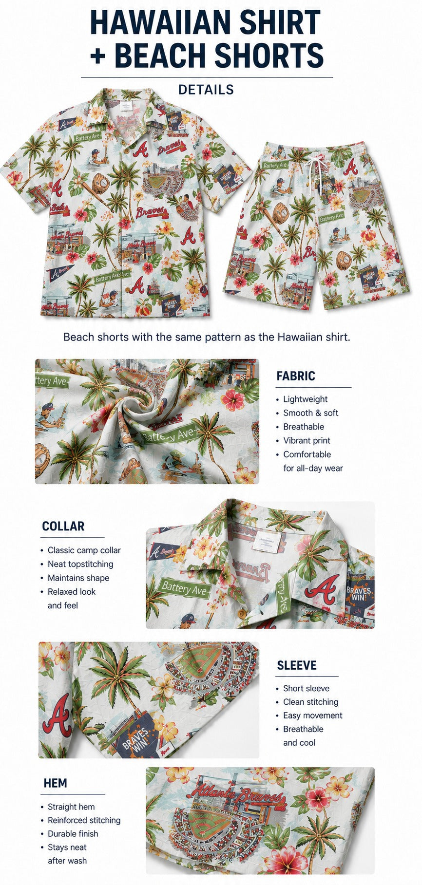 CC Baseball Teams Scenic Pattern Button-Up Unisex Hawaiian Shirt For Men and Women