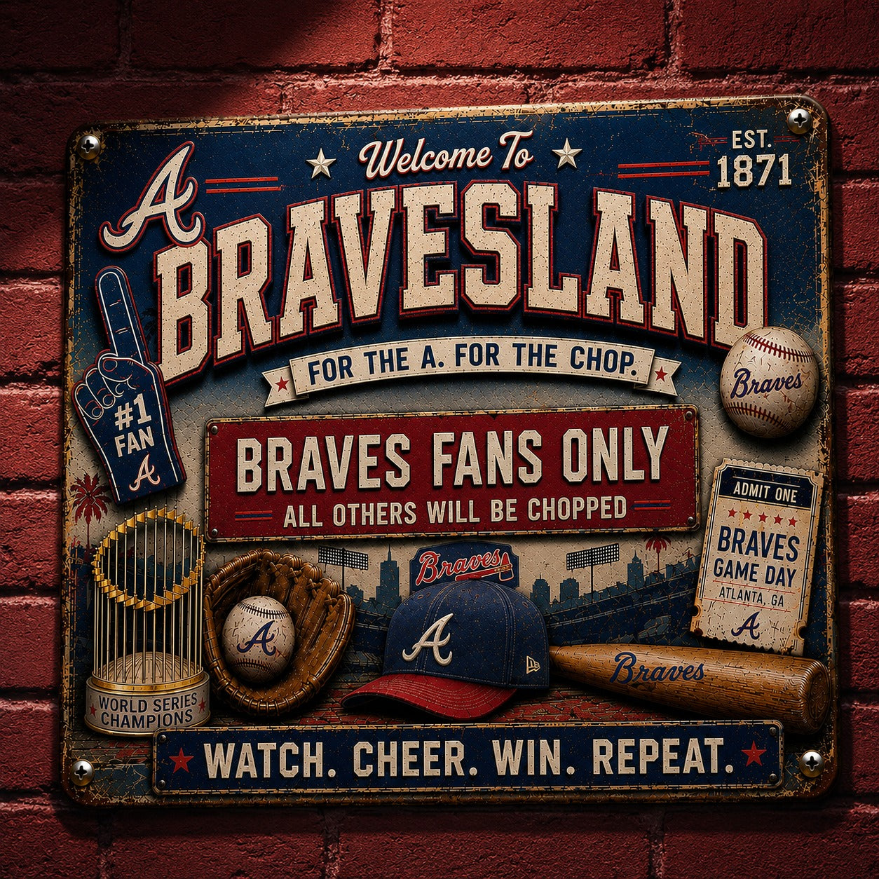 All Baseball Fans Teams Only Vintage Metal Sign - 5to9vibe
