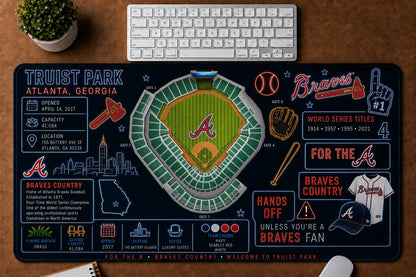 All Baseball Stadiums Infographic Desk Mat Mouse Pad Plus Size Trending - 5to9vibe