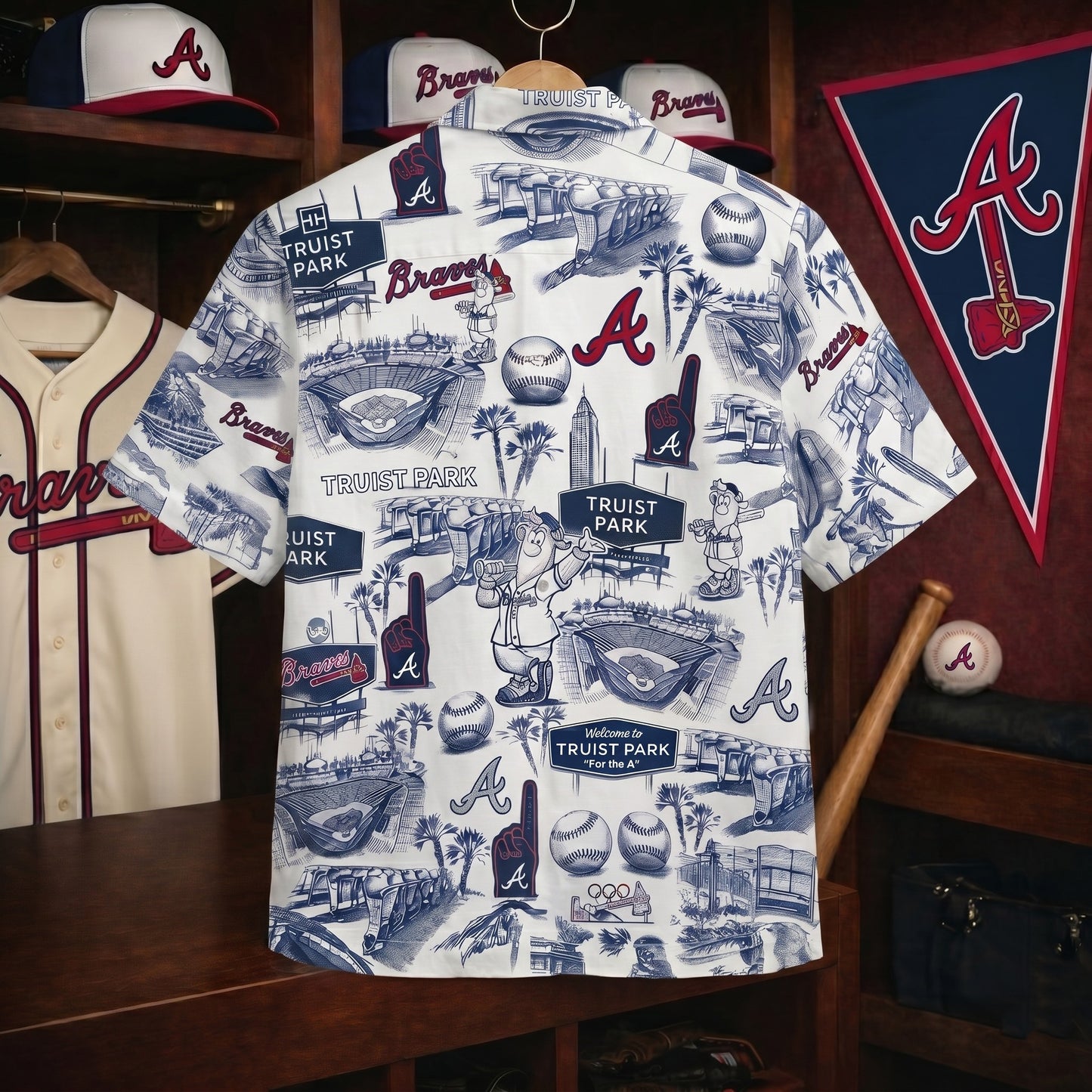 AB Baseball Stadium Slogan Legacy Edition Vintage Unisex Button-Up Hawaiian Shirt