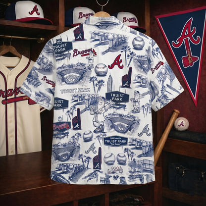 AB Baseball Stadium Slogan Legacy Edition Vintage Unisex Button-Up Hawaiian Shirt