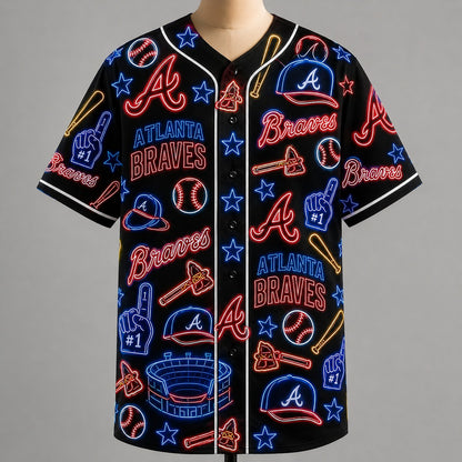 All Baseball Jersey Teams Neon Pattern Vibe Summer Party Baseball Jersey For Men and Women