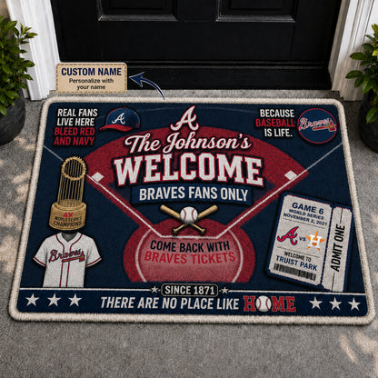 Alfombra personalizada de bienvenida premium de equipo de la MLB – Felpudo de béisbol personalizado