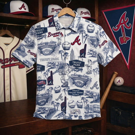 AB Baseball Stadium Slogan Legacy Edition Vintage Unisex Button-Up Hawaiian Shirt
