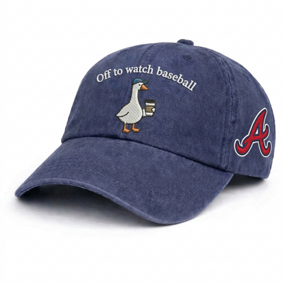 Off to watch Baseball Embroidered Logo Premium Baseball Cap