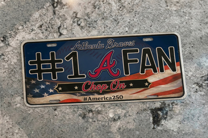 Baseball Car Plate Team Logo Fan America 250 Premium Car Plate