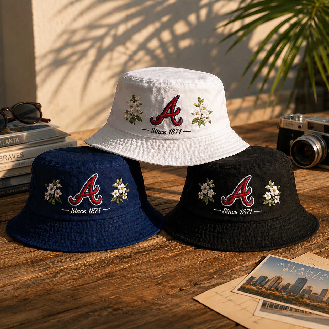 All Teams Embroidery Bucket Hat Baseball  Embroidery Bucket Hat With Logo and Flower Custom- 5to9vibe