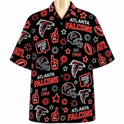 All Football Teams Neon Vibe Summer Button-Up Unisex Hawaiian Shirt For Men and Women