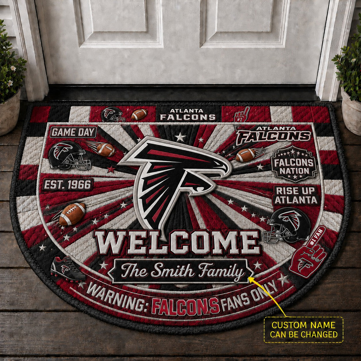 Official-Inspired Football Fan Custom Premium Welcome Mat – Personalized Doormat