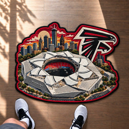 All Football Teams Logo Stadium Area Baseball Fan Custom Shape Rug Print Premium Welcome Mat Washable Black Border Personalized Football Custom Shape Rug