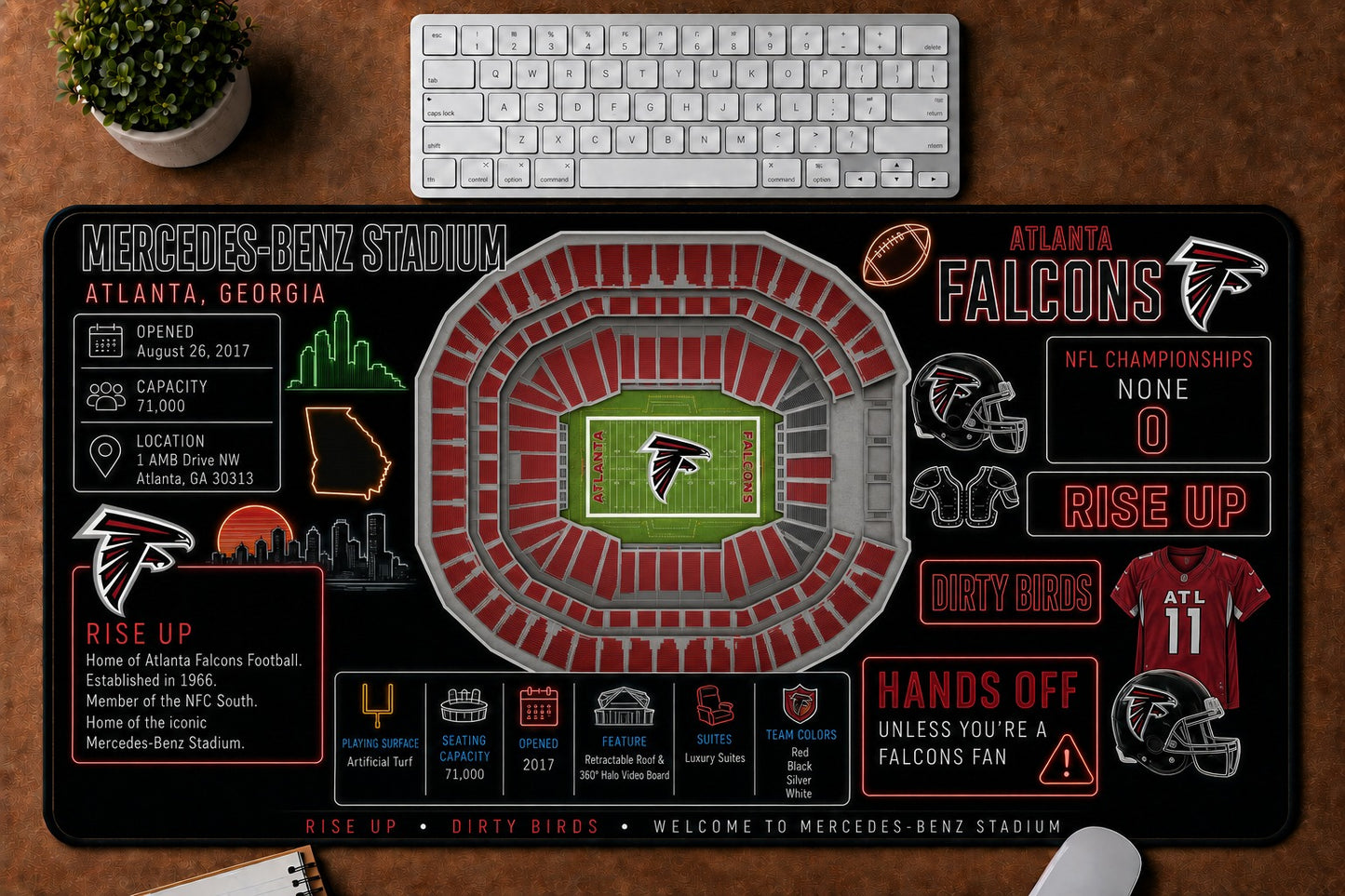 All Football Stadium Infographic Desk Mat Mouse Pad Plus Size Trending - 5to9vibe